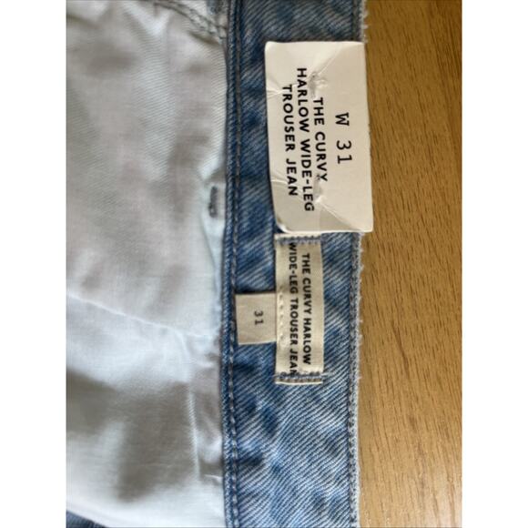 NWT Madewell Curvy Harlow Wide Leg Denim Trouser Jeans Womens Size 31 W Light - Picture 8 of 11